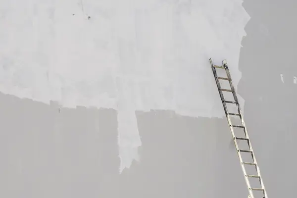 Exterior painting in Boise: ladder against a freshly primed wall